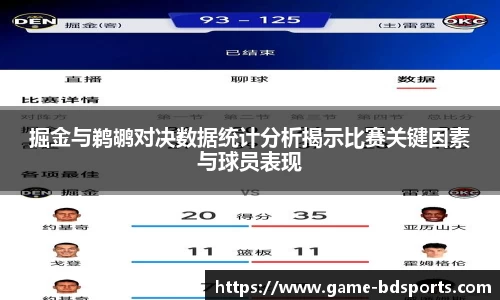 掘金与鹈鹕对决数据统计分析揭示比赛关键因素与球员表现